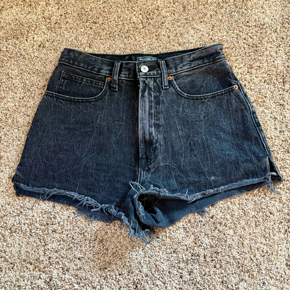 Abercrombie & Fitch Black Stone Wash Shorts